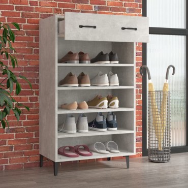 vidaXL Παπουτσοθήκη Γκρι Σκυροδέματος 60x35x105cm Επεξεργασμένο Ξύλο