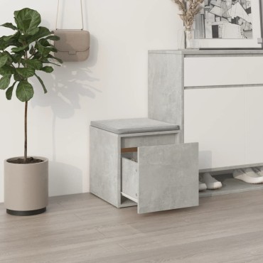 vidaXL Κουτί με Συρτάρι Γκρι Σκυρ. 40,5x40x40cm Επεξεργασμένο Ξύλο