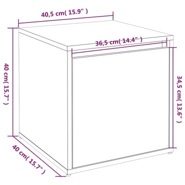vidaXL Κουτί με Συρτάρι Γκρι Σκυρ. 40,5x40x40cm Επεξεργασμένο Ξύλο