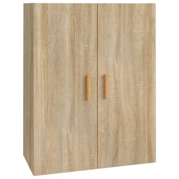 vidaXL Κρεμαστό Ντουλάπι Τοίχου Sonoma Δρυς 69,5x34x90cm Επεξ. Ξύλο 1 τεμ.