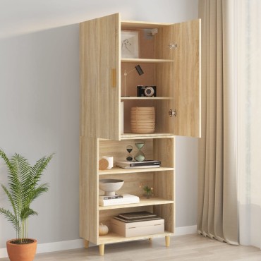 vidaXL Κρεμαστό Ντουλάπι Τοίχου Sonoma Δρυς 69,5x34x90cm Επεξ. Ξύλο 1 τεμ.