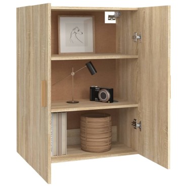 vidaXL Κρεμαστό Ντουλάπι Τοίχου Sonoma Δρυς 69,5x34x90cm Επεξ. Ξύλο 1 τεμ.
