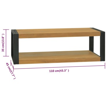 vidaXL Έπιπλο Μπάνιου Επιτοίχιο 110x45x35cm από Μασίφ Ξύλο Teak 1 τεμ.
