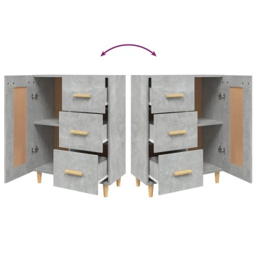vidaXL Ντουλάπι Γκρι Σκυροδέματος 69,5x34x90cm Επεξεργασμένο Ξύλο 1 τεμ.