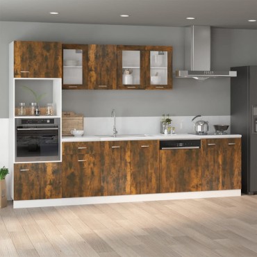 vidaXL Ντουλάπι Φ. Μικροκιμάτων Lyon Καπνιστή Δρυς 60x57x207cm 1 τεμ.