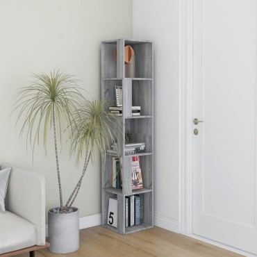vidaXL Γωνιακό Έπιπλο Γκρι Sonoma 33x33x164,5cm από Επεξεργ. Ξύλο