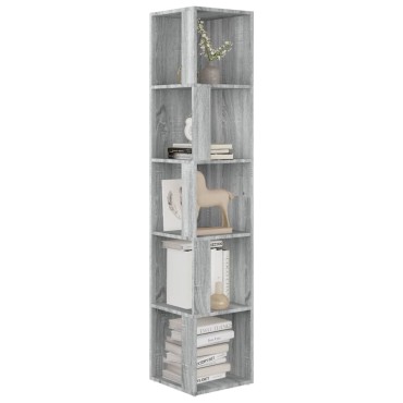 vidaXL Γωνιακό Έπιπλο Γκρι Sonoma 33x33x164,5cm από Επεξεργ. Ξύλο