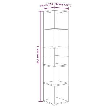vidaXL Γωνιακό Έπιπλο Γκρι Sonoma 33x33x164,5cm από Επεξεργ. Ξύλο