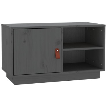 vidaXL Έπιπλο Τηλεόρασης Γκρι 70x34x40cm από Μασίφ Ξύλο Πεύκου