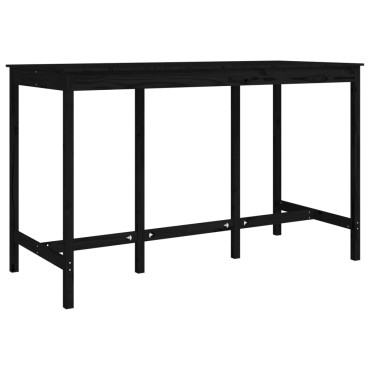vidaXL Τραπέζι Μπαρ μαύρος 180x80x110cm από Μασίφ Ξύλο Πεύκου 1 τεμ.