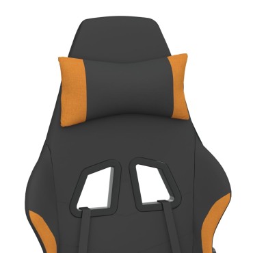 vidaXL Καρέκλα Gaming Μαύρο/Πορτοκαλί Ύφασμα με Υποπόδιο 64x60x(117-127)cm 1 τεμ.