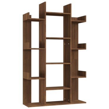 vidaXL Βιβλιοθήκη Καφέ Δρυς 86x25,5x140cm από Επεξεργασμένο Ξύλο 1 τεμ.