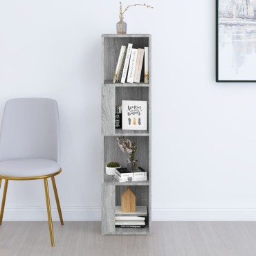 vidaXL Γωνιακό Έπιπλο Γκρι Sonoma 33x33x132cm από Επεξεργ. Ξύλο