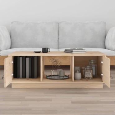 vidaXL Τραπεζάκι Σαλονιού Γκρι 100x50x35cm από Μασίφ Ξύλο Πεύκου 1 τεμ.