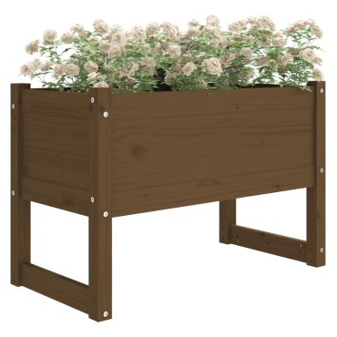 vidaXL Ζαρντινιέρα Καφέ Μελί 78x40x52 εκ. από Μασίφ Ξύλο Πεύκου