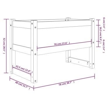 vidaXL Ζαρντινιέρα Καφέ Μελί 78x40x52 εκ. από Μασίφ Ξύλο Πεύκου