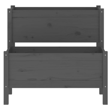 vidaXL Ζαρντινιέρα Γκρι 84,5 x 84 x 75 εκ. από Μασίφ Ξύλο Πεύκου