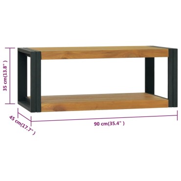 vidaXL Έπιπλο Μπάνιου Επιτοίχιο 90x45x35cm από Μασίφ Ξύλο Teak 1 τεμ.