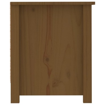 vidaXL Παπουτσοθήκη Μελί 110x38x45,5cm από Μασίφ Ξύλο Πεύκου