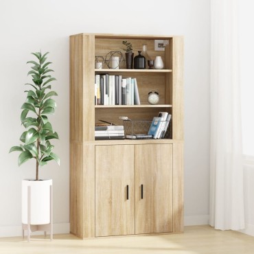 vidaXL Ντουλάπι Τοίχου Sonoma Δρυς 80x33x80cm Επεξεργασμένο Ξύλο 1 τεμ.