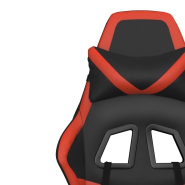 vidaXL Καρέκλα Gaming Μασάζ Υποπόδιο Μαύρο/Κόκκινο από Συνθετικό Δέρμα 67x64x(116-127)cm 1 τεμ.