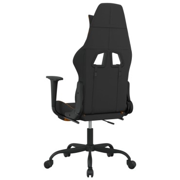 vidaXL Καρέκλα Gaming Μαύρο/Πορτοκαλί Ύφασμα με Υποπόδιο 66x58x(120-130)cm 1 τεμ.