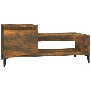 vidaXL Τραπεζάκι Σαλονιού Καπνιστή Δρυς 100x50x45cm Επεξεργασμ. Ξύλο 1 τεμ.