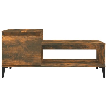 vidaXL Τραπεζάκι Σαλονιού Καπνιστή Δρυς 100x50x45cm Επεξεργασμ. Ξύλο 1 τεμ.