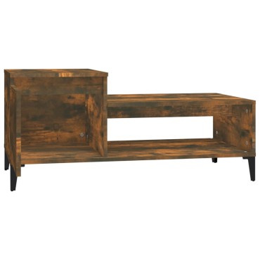 vidaXL Τραπεζάκι Σαλονιού Καπνιστή Δρυς 100x50x45cm Επεξεργασμ. Ξύλο 1 τεμ.