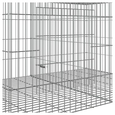 vidaXL Κλουβί Κουνελιών 2 Πάνελ 110x79x54 εκ. από Γαλβανισμένο Σίδερο