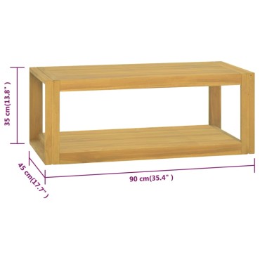vidaXL Έπιπλο Μπάνιου Επιτοίχιο 90x45x35cm από Μασίφ Ξύλο Teak 1 τεμ.
