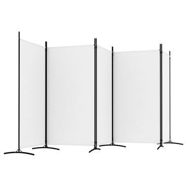vidaXL Διαχωριστικό Δωματίου με 5 Πάνελ Λευκό 433x180cm από Ύφασμα 1 τεμ.