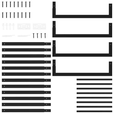 vidaXL Ραφιέρα Καυσόξυλων Ματ Μαύρο 50x28x132 εκ. Ατσάλι