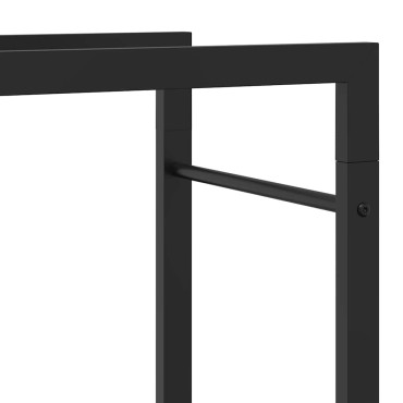 vidaXL Ραφιέρα Καυσόξυλων Ματ Μαύρο 50x28x132 εκ. Ατσάλι