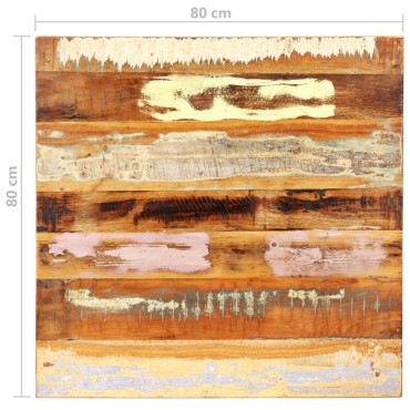 vidaXL Επιφάνεια Τραπεζιού Τετρ.80x80cm 25-27 χιλ Μασίφ Ανακ. Ξύλο 1 τεμ.