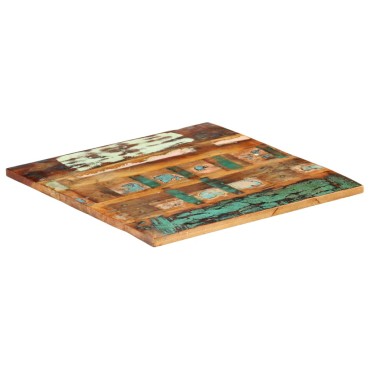 vidaXL Επιφάνεια Τραπεζιού Τετρ.80x80cm 25-27 χιλ Μασίφ Ανακ. Ξύλο 1 τεμ.