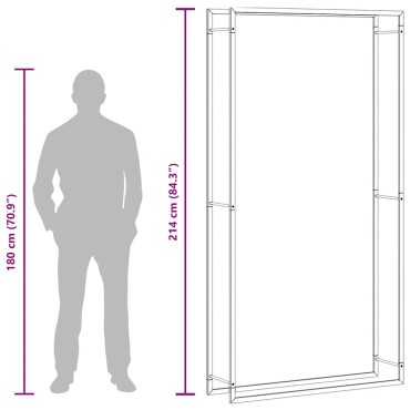 vidaXL Ραφιέρα Καυσόξυλων Ματ Μαύρο 110x28x214 εκ. Ατσάλι