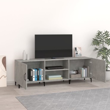 vidaXL Έπιπλο Τηλεόρασης Γκρι Σκυροδέματος 150x30x50cm Επεξ. Ξύλο