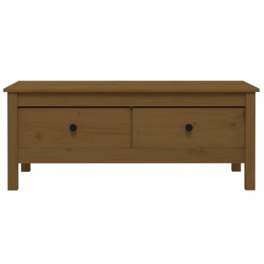 vidaXL Τραπεζάκι Σαλονιού Καφέ Μελί 100x50x40cm Μασίφ Ξύλο Πεύκου 1 τεμ.
