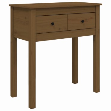 vidaXL Τραπέζι Κονσόλα Καφέ Μελί 70x35x75cm Μασίφ Ξύλο Πεύκου 1 τεμ.