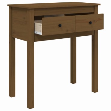 vidaXL Τραπέζι Κονσόλα Καφέ Μελί 70x35x75cm Μασίφ Ξύλο Πεύκου 1 τεμ.