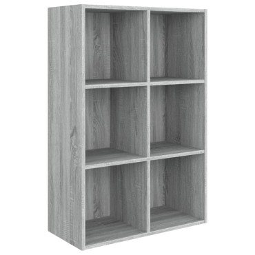 vidaXL Βιβλιοθήκη/Βοηθητικό Ντουλάπι Γκρι sonoma 66x30x98cm Επεξ Ξύλο 1 τεμ.