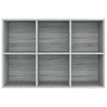vidaXL Βιβλιοθήκη/Βοηθητικό Ντουλάπι Γκρι sonoma 66x30x98cm Επεξ Ξύλο 1 τεμ.