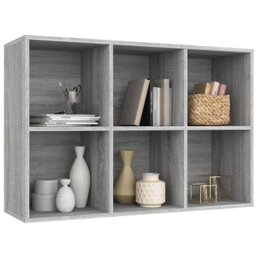 vidaXL Βιβλιοθήκη/Βοηθητικό Ντουλάπι Γκρι sonoma 66x30x98cm Επεξ Ξύλο 1 τεμ.