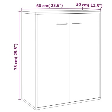 vidaXL Ντουλάπι Γκρι Sonoma 60x30x75cm από Επεξεργασμένο Ξύλο 1 τεμ.