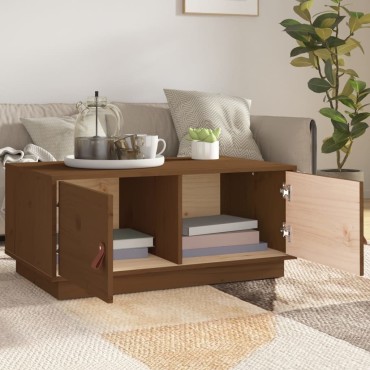 vidaXL Τραπεζάκι Σαλονιού Καφέ Μελί 80x50x35cm Μασίφ Ξύλο Πεύκου 1 τεμ.