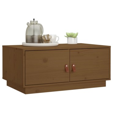 vidaXL Τραπεζάκι Σαλονιού Καφέ Μελί 80x50x35cm Μασίφ Ξύλο Πεύκου 1 τεμ.