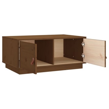 vidaXL Τραπεζάκι Σαλονιού Καφέ Μελί 80x50x35cm Μασίφ Ξύλο Πεύκου 1 τεμ.