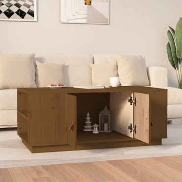 vidaXL Τραπεζάκι Σαλονιού Καφέ Μελί 100x50x41cm Μασίφ Ξύλο Πεύκου 1 τεμ.