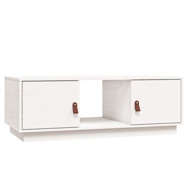 vidaXL Τραπεζάκι Σαλονιού Λευκό 100x50x35cm από Μασίφ Ξύλο Πεύκου 1 τεμ.